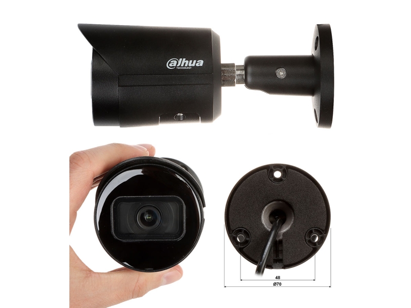 Monitoring na skrętce 4 kamery Dahua IPC-HFW2231S-S-0280B-S2-BLACK StarLight IVS IR30 MicroSD