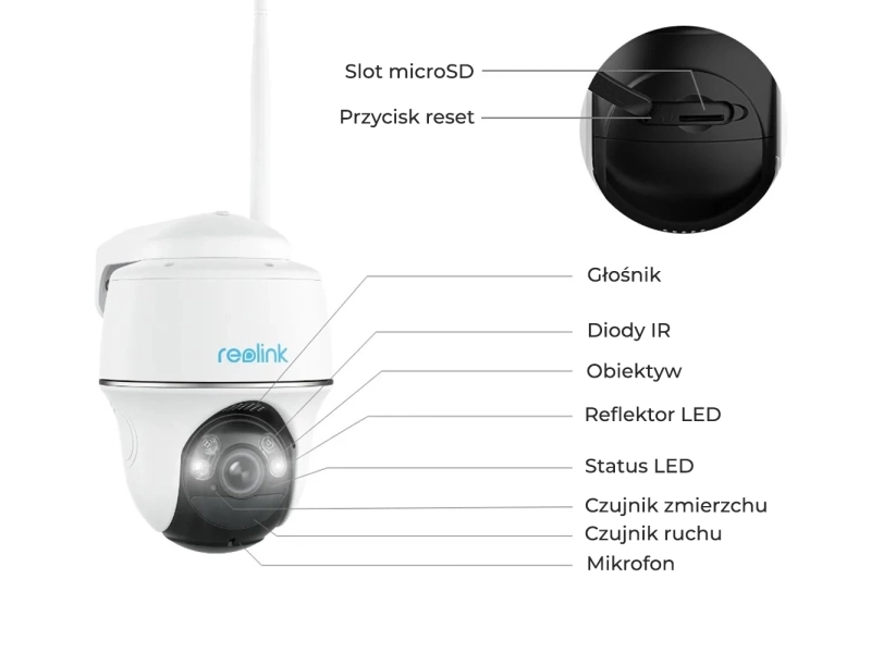 Kamera akumulatorowa WiFi Reolink Argus Series B420 3Mpx Obrót 355°