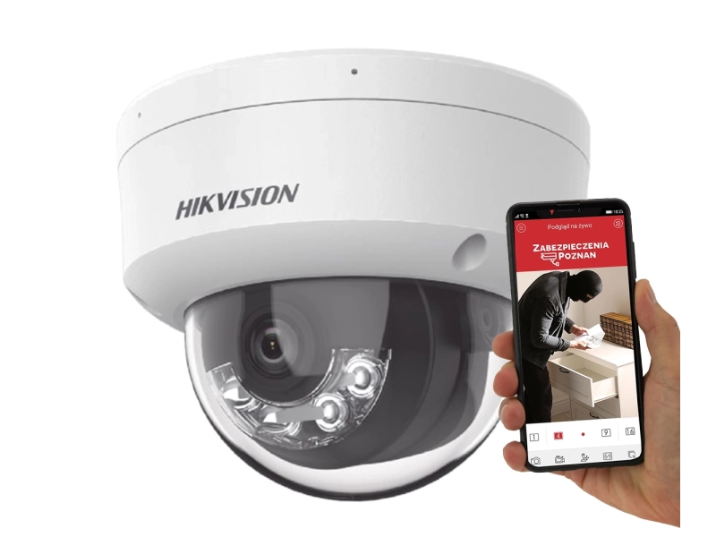 System monitoringu IP Hikvision 8x kamera kopułowa do domu DS-2CD1143G2-LIU 4Mpx Podwójny oświetlacz IR+LED Detekcja 2.0