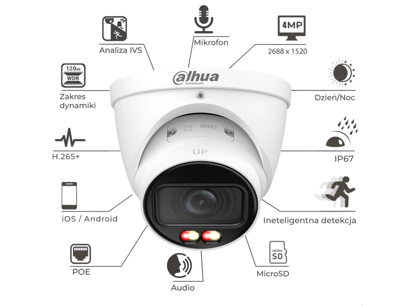 Kamera IP DAHUA IPC-HDW2449T-ZS-IL-27135 4MPx  2.7-13.5 mm MOTOZOOM Smart Dual Light WizSense