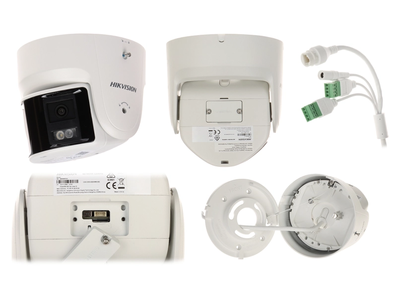 Zewnętrzna kamera panoramiczna IP Hikvision z 2 obiektywami DS-2CD2346G2P-ISU/SL 4Mpx 2x 2.8mm, AcuSense + Live Guard