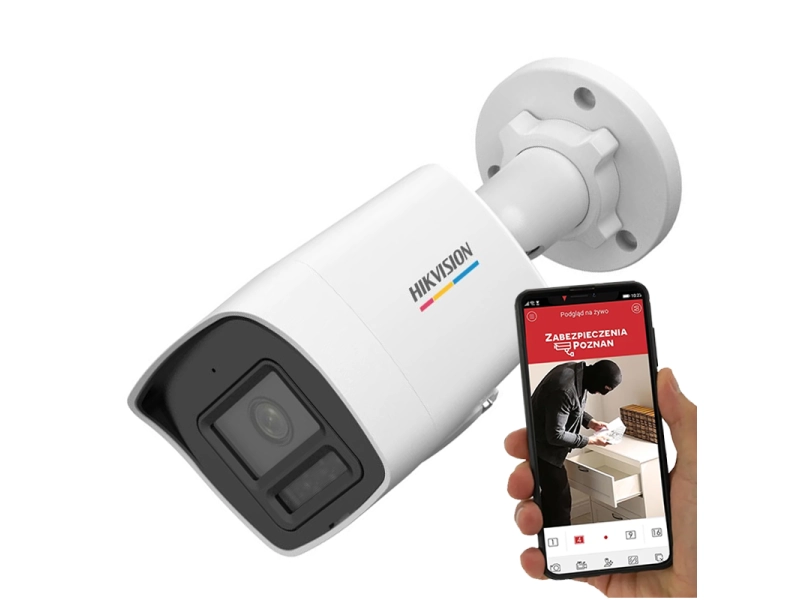 Monitoring domu zestaw kamer tubowych IP Hikvision 8x DS-2CD1047G2H-LIU 4Mpx Podwójny Oświetlacz IR+LED, Kolorowy obraz w nocy + Detekcja Ruchu