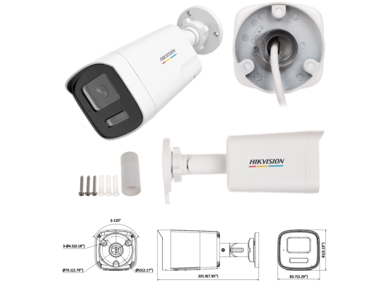 Kamera IP Hikvision DS-2CD1T47G3H-LIUF/SRB 4Mpx ColorVu, Smart Hybrid Light Motion, Live Guard, Detection 3.0