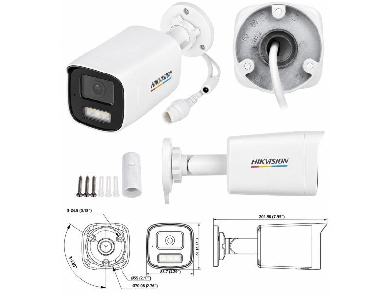Kamera IP Hikvision DS-2CD1T67G3-LIU 6Mpx ColorVu, Smart Hybrid Light Motion Detection 3.0