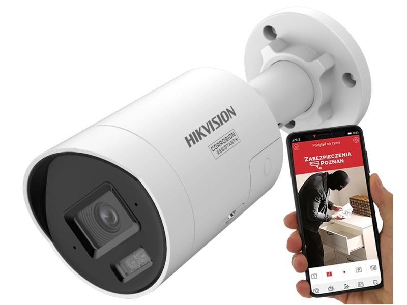 Kamera IP Hikvision DS-2CD2087G3-LI2UY/SRB 8Mpx ColorVu Acusense 3.0 Audio 2.0 PoE MicroSD