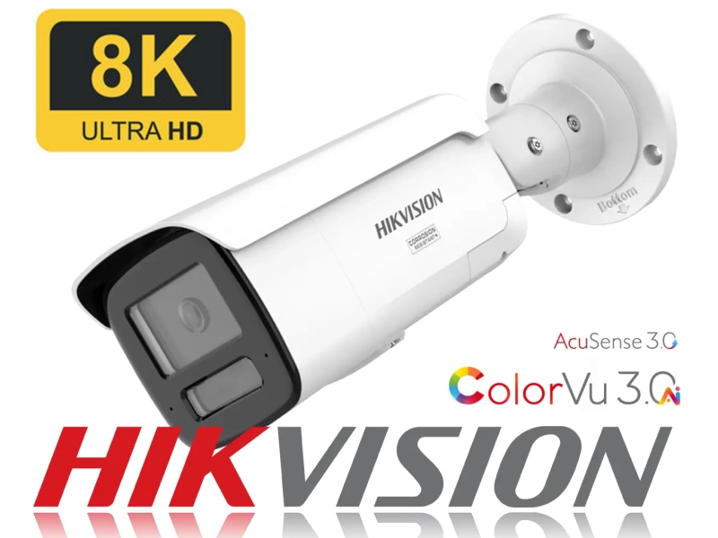 Kamera IP 8K Hikvision Pro Series DS-2CD2T166G3-IS2UY/SL 16Mpx Smart Hybrid Light AcuSense ColorVu 3.0 Audio Live Guard PoE