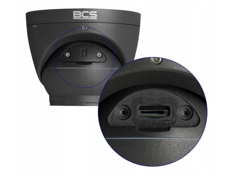 Grafitowa kamera IP 8MPX BCS-P-EIP28FWR3-Ai2-G Zaawansowana Analityka IR30 Mikrofon MicroSD