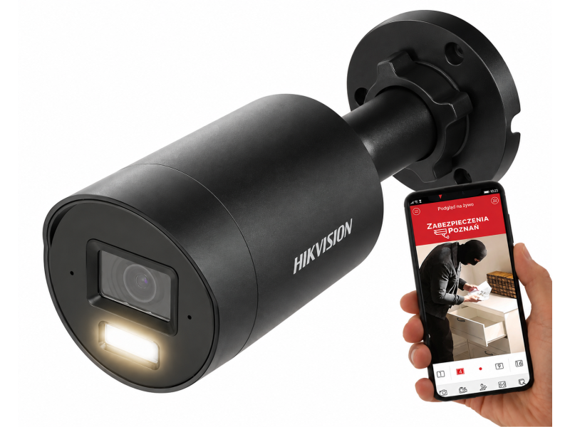 Kamera IP z podwójnym oświetlaczem Hikvision DS-2CD20166G3-IUY/SL-BLACK 16Mpx DarkFighter, AcuSense, Aktywne odstraszanie migającym światłem