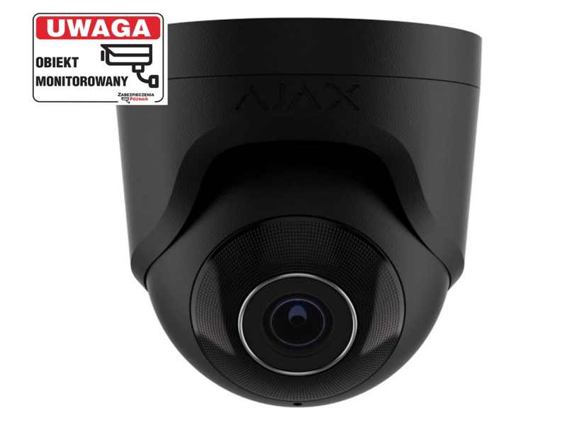 Kamera IP kopułowa Ajax TurretCam 5Mpx BLACK 2.8mm Rozpoznawanie ruchu i obiektów