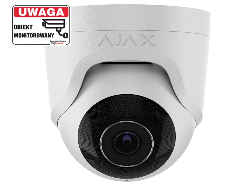 Kamera IP kopułowa Ajax TurretCam 8Mpx WHITE 2.8mm Rozpoznawanie ruchu i obiektów