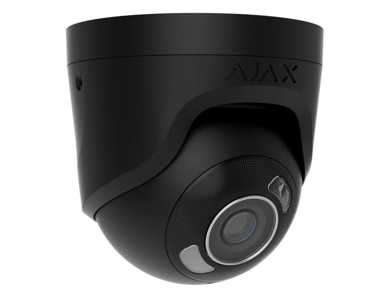 Kamera IP kopułowa Ajax TurretCam HL 8Mpx BLACK 2.8mm Hybrydowe oświetlenie LED + IR, Detekcja Ruchu + Mikrofon