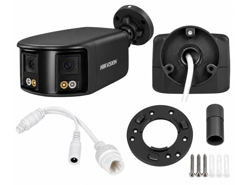 Kamera IP Panoramiczna Hikvision Pro Series DS-2CD2T63G2P-LISU/SL BLACK 6Mpx Smart Hybrid Light, AcuSense, Live Guard