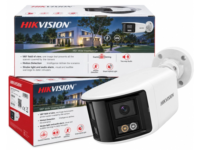 Kamera IP Panoramiczna Hikvision Pro Series DS-2CD2T63G2P-LISU/SL 6Mpx Smart Hybrid Light, AcuSense, Live Guard