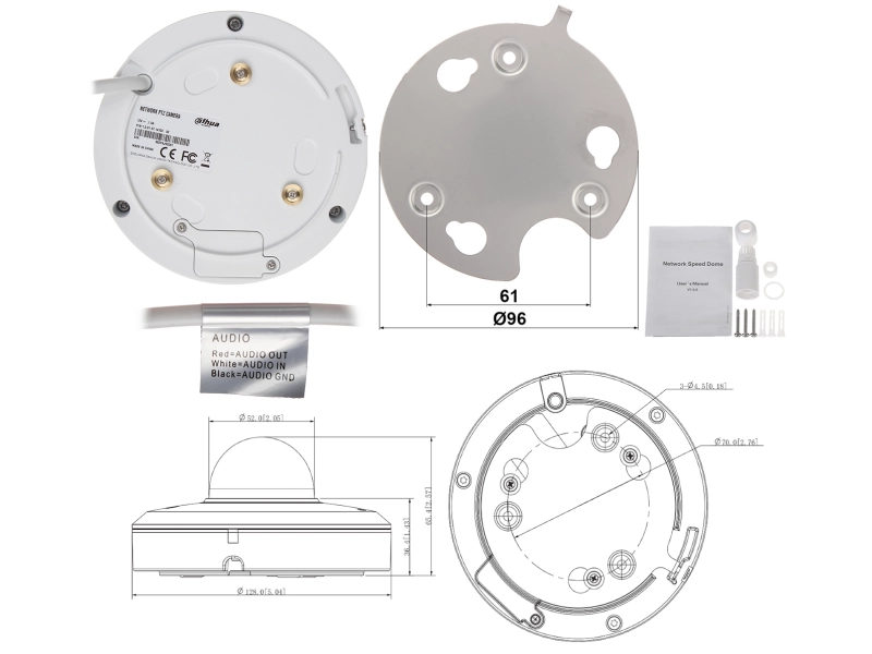 Kamera IP szybkoobrotowa PTZ Dahua SD1A404XB-GNR 2.8-12 mm 4 Mpx WizSense Starlight