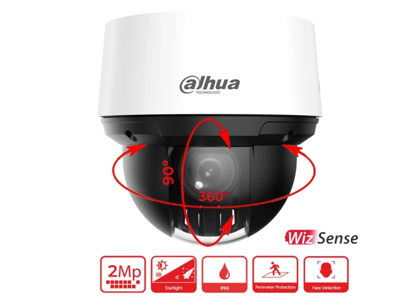 Kamera IP szybkoobrotowa PTZ zewnętrzna Dahua SD4A216DB-HNY 5-80 mm WizSense AI + Starlight