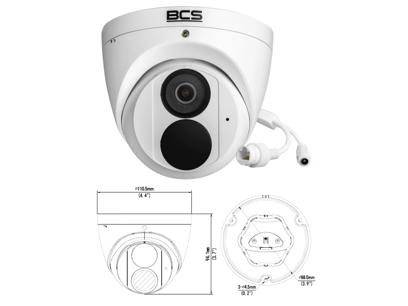 Kamera IP kopułka 5MPX z mikrofonem BCS-P-EIP25FSR3-AI1 Analityka Starlight IR30 MicroSD