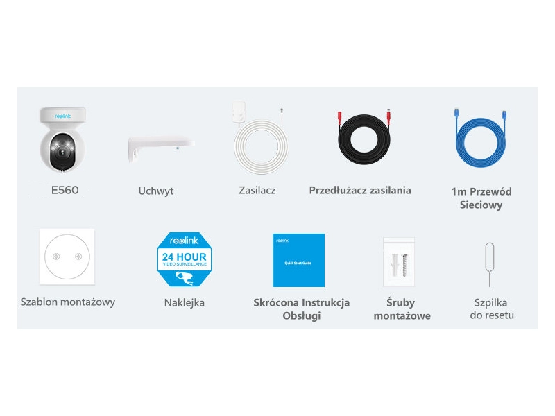 Kamera obrotowa WiFi Reolink E560 8MPx Analityka Śledzenie PTZ Zoom x3