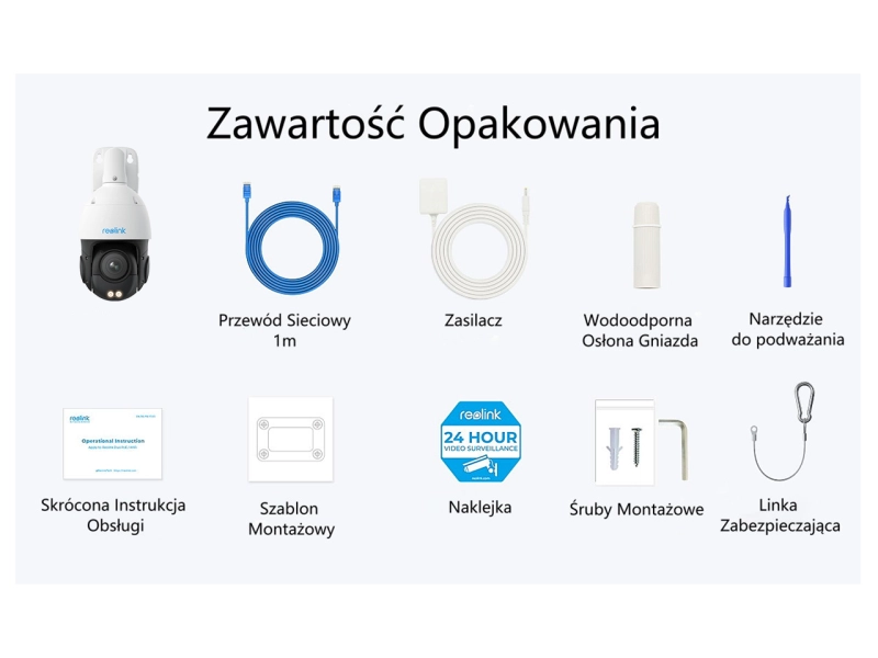 Kamera obrotowa zewnętrzna POE REOLINK P850 8Mpx 16x Zoom Analityka Śledzenie
