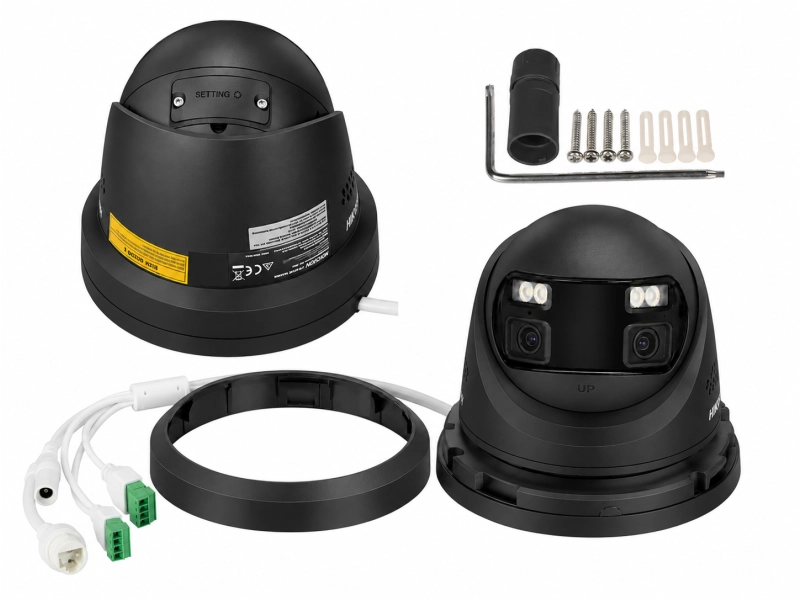 Kamera panoramiczna IP Hikvision DS-2CD2387G3P-LIS2UY/SL-BLACK (180°) 8MPx IR + LED Smart Hybrid Light / ColorVu 180°