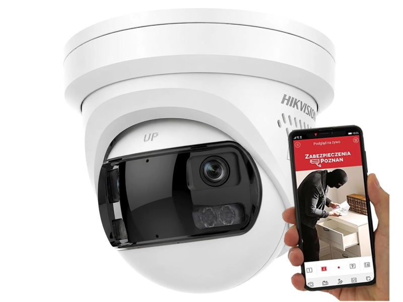 Kamera panoramiczna IP Hikvision DS-2CD2387G3P-LIS2UY/SL(180°) 8MPx IR + LED Smart Hybrid Light / ColorVu 180°