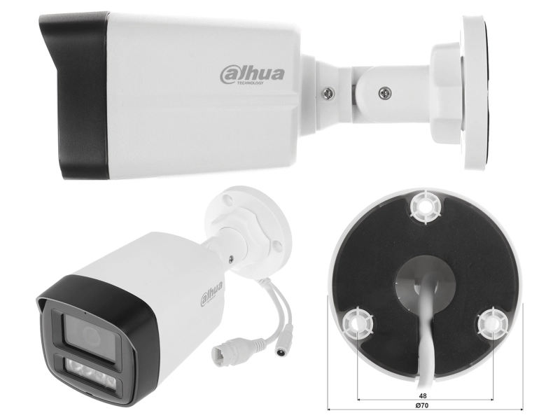 Zestaw 5 kamer 4MPx Dahua IPC-HFW1439TL1-A-IL + Rejestrator + Dysk + Switch PoE