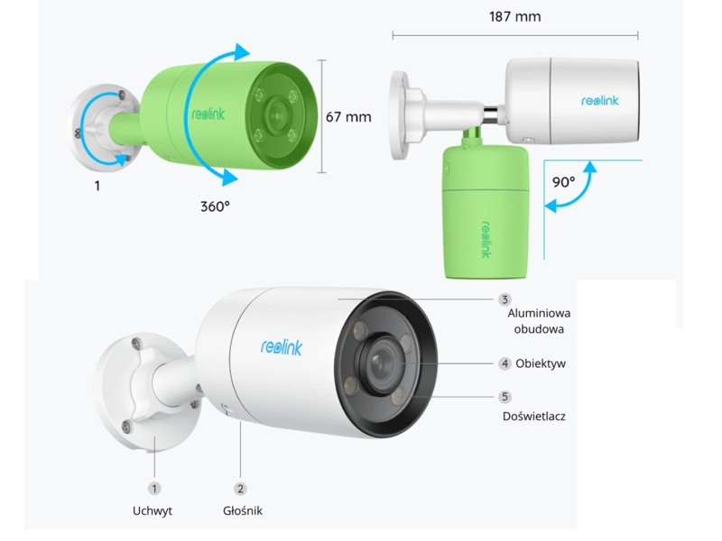 Kamera tubowa IP Reolink CX410 4Mpx ColorX Inteligentne wykrywanie, dokładne alerty PoE