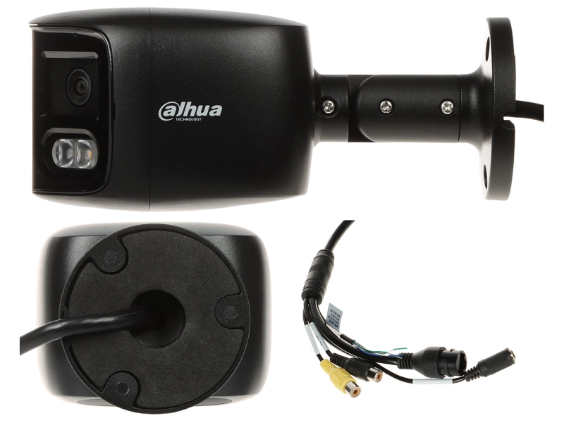 Kamera tubowa panoramiczna IP Dahua IPC-PFW3849S-A180-E2-AS-PV-0280B-BLACK 2x 4MPx Wizsense, Starlight TiOC Duo 180°