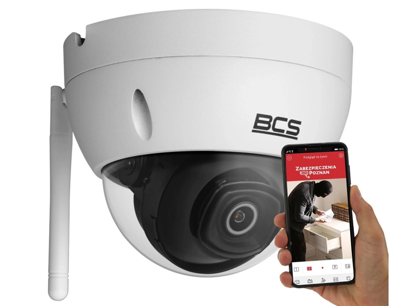 Kamera kopułowa WiFi do domu BCS-L-DIP14FSR3-W 4MPX z serii BCS LINE Podczerwień 30metrów MicroSD Streaming