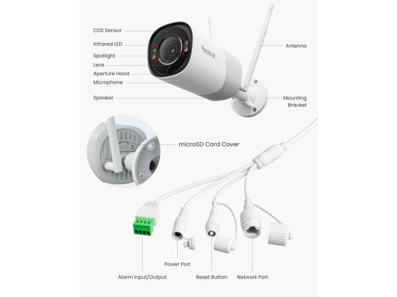 Kamera WiFi Reolink Professional RP-WCB8MZ 8Mpx Zoom Smart Detekcja Mikrofon MicroSD