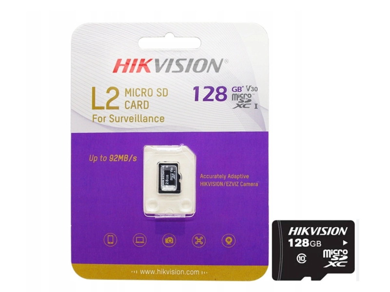 Karta pamięci MicroSD 128GB Hikvision do pracy ciągłej