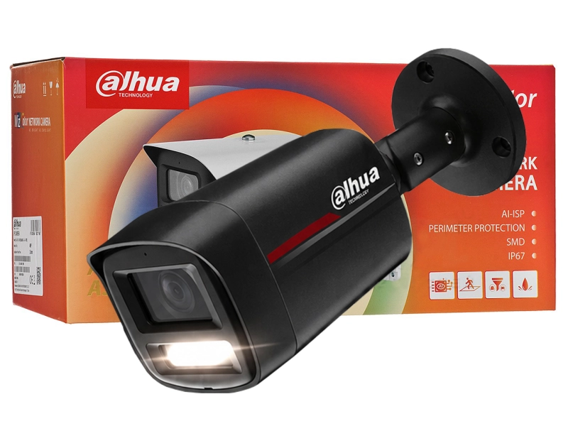 Kamera IP DAHUA IPC-HFW2849TL-S-LED-0280B-PRO-BLACK 8MPx WizSense WizColor SMD PLUS Mikrofon