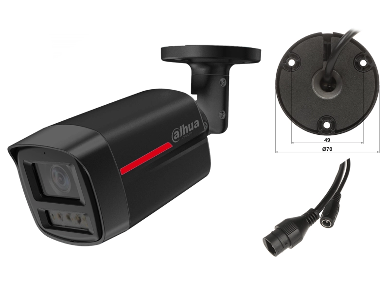 Kamera IP DAHUA IPC-HFW2849TL-S-LED-0280B-PRO-BLACK 8MPx WizSense WizColor SMD PLUS Mikrofon