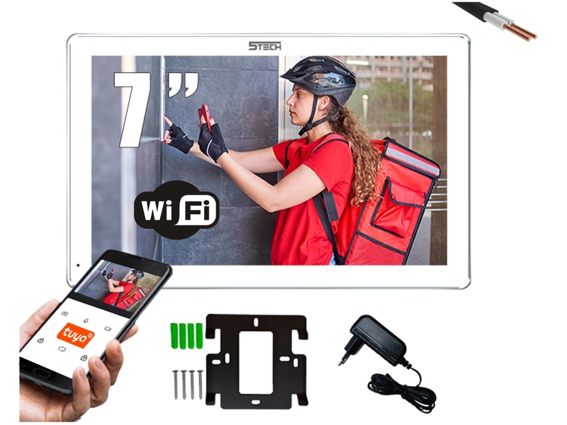 Monitor do Wideodomofonu 5tech Virgo One(W) 7" Biały Wi-Fi Aplikacja z Serii TWIN