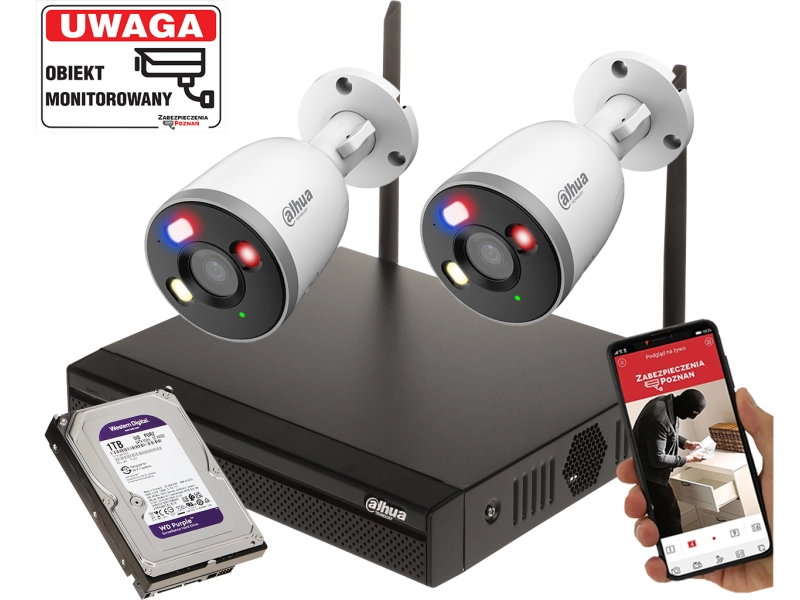 Zestaw WiFi 2x kamera Dahua F5D-PV-0280B 5MPx mart Dual Light, Smart Detekcja, Mikrofon