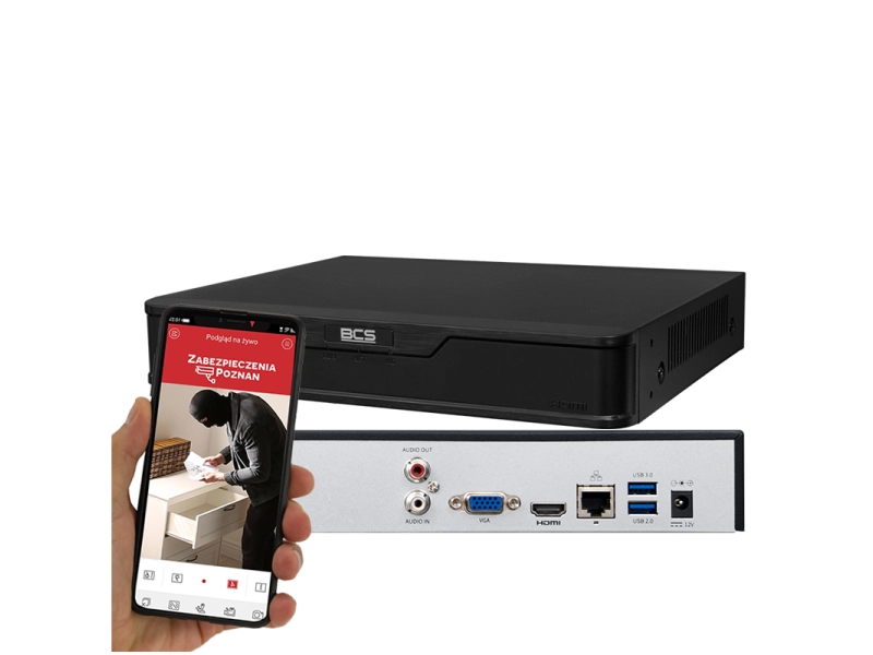 Rejestrator IP BCS-P-NVR0801-4K(3) 8 kanałowy BCS - OUTLET