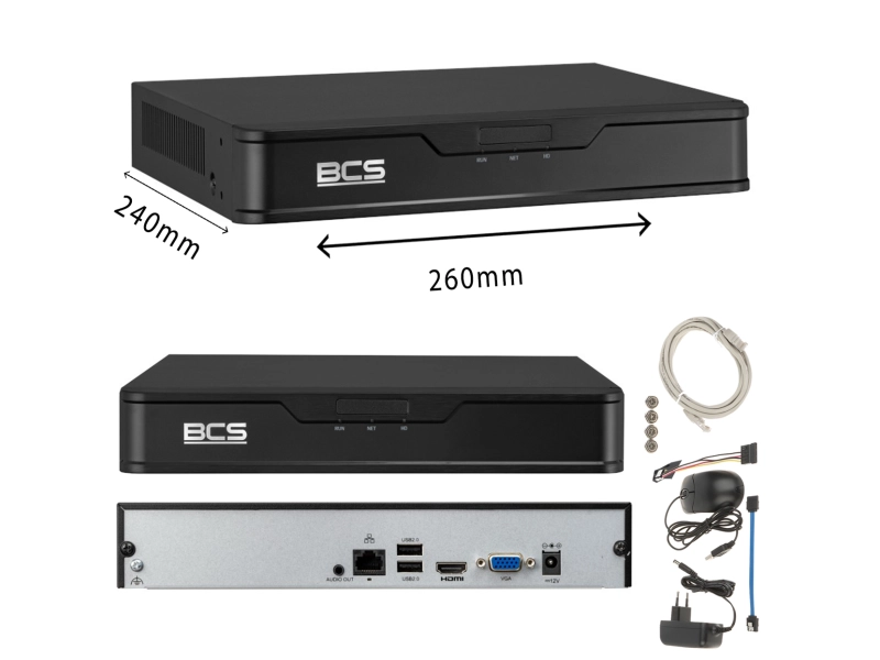 Rejestrator IP BCS-P-NVR0401-4KE-III SERIA BCS POINT Analityka na 4 kamer IP do 8MPx