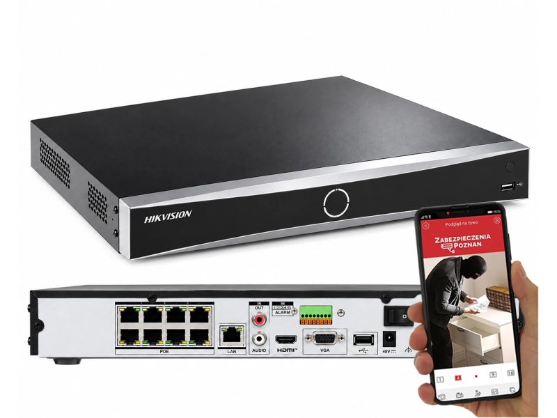 Rejestrator IP Hikvision DS-7608NXI-K2/8P/VPRO na 8 kamer Acusense AcuSeek PoE