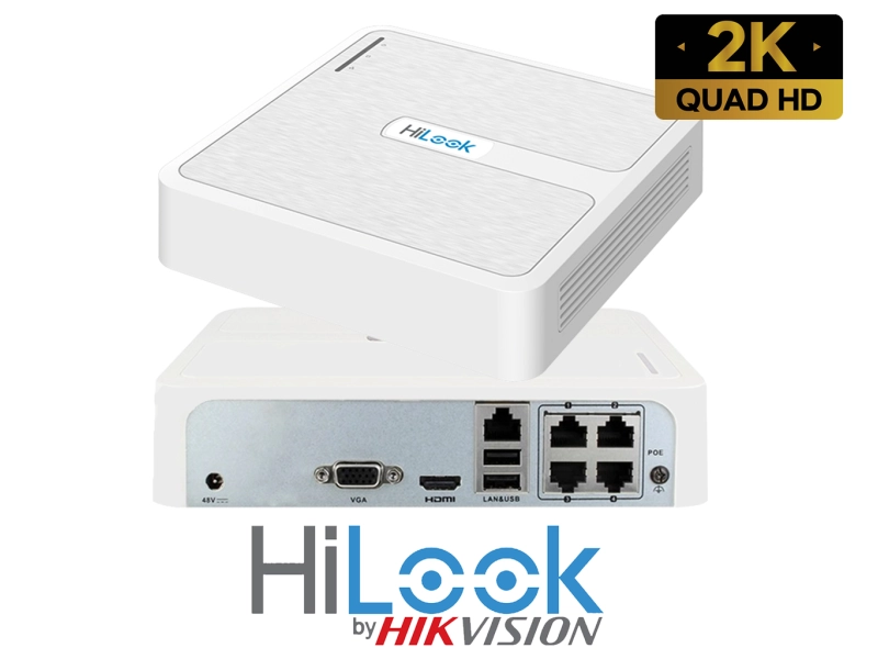 Rejestrator IP HiLook Hikvision NVR-4CH-H/4P na 4 kamery IP do 4 Mpx