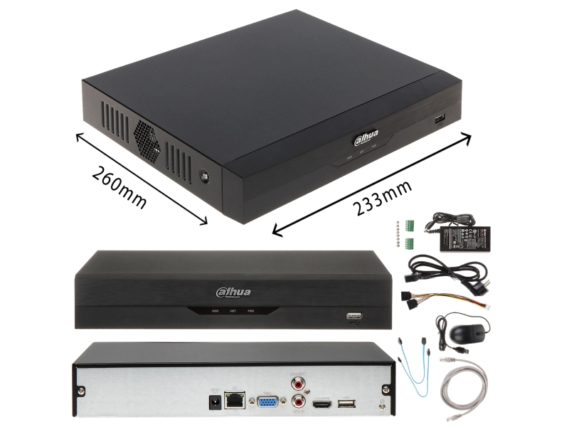 Zestaw monitoringu IP Dahua 4x IPC-HFW2849S-S-IL-0280B-Black 8MPx Wykrywanie dźwięku, Podwójny oświetlacz, Analityka