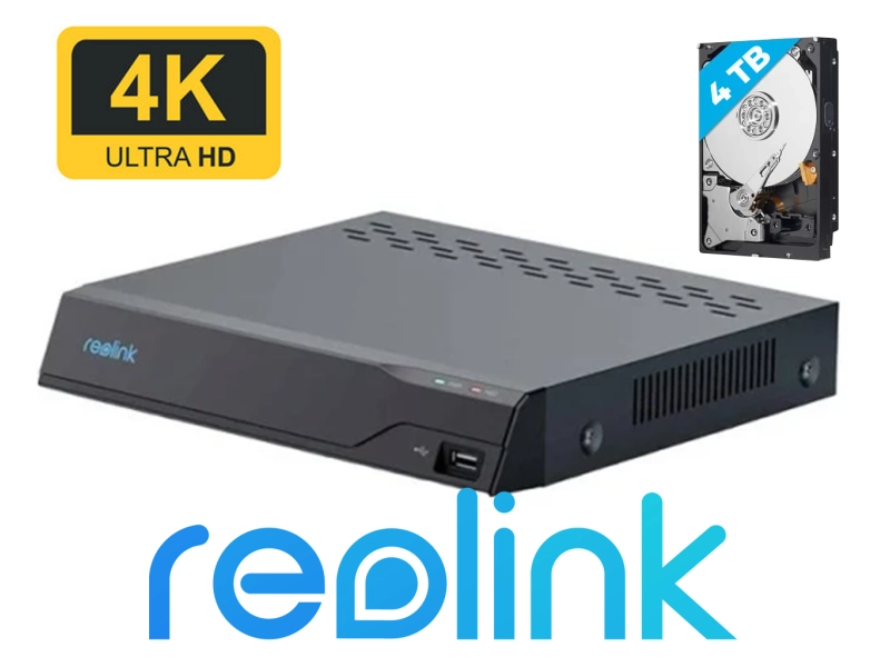 Rejestrator POE Reolink NVS16 Dysk 4TB na 16 kamer IP do 12 Mpx