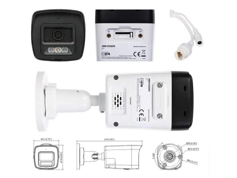 Zestaw monitoringu IP domu Hikvision 8 kamer DS-2CD1083G2-LIUF/SL 8Mpx Smart Hybrid Light Detekcja 2.0 + Live Guard