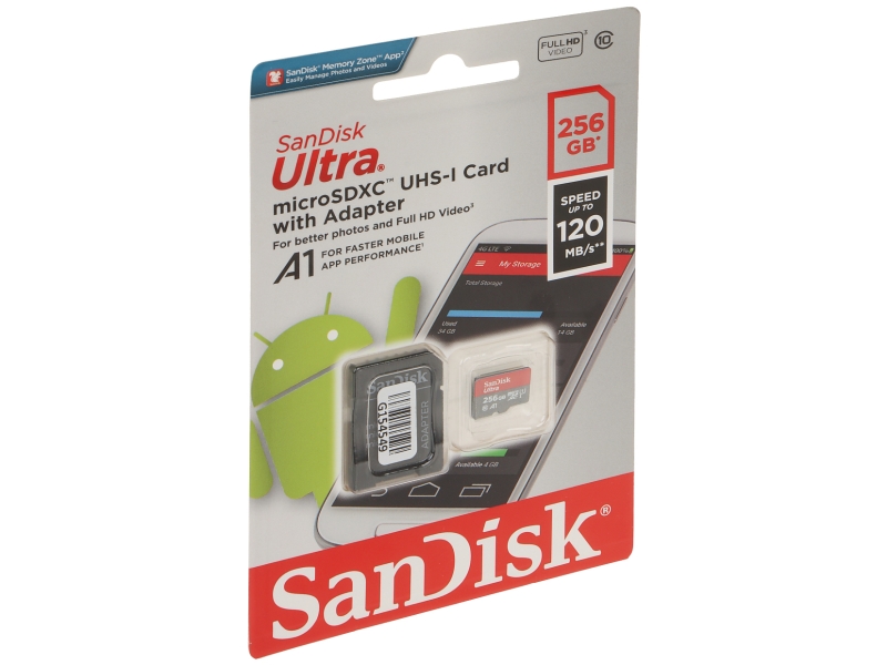 Karta pamięci MicroSD 256GB SANDISK + adapter