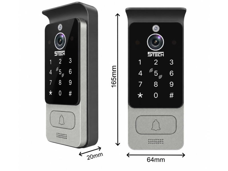 Stacja do wideodomofonu 5tech IP 83228 2Mpx Szyfrator Czytnik MiFare Kąt widzenia 160°