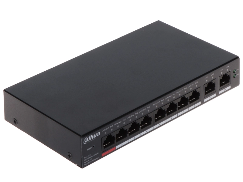 Switch POE CS4010-8ET-110 8-PORTOWY DAHUA 2x UPLINK ZARZĄDZALNY