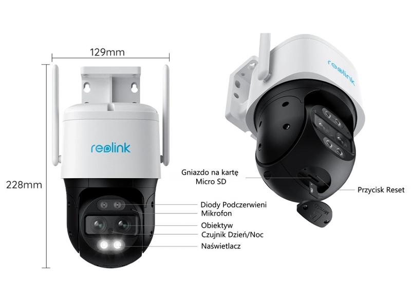 Kamera obrotowa WiFi Reolink Trackmix 8 Mpix Zoom Analityka Śledzenie