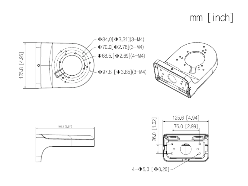 Uchwyt do kamer kulistych PFB205W-E Dahua