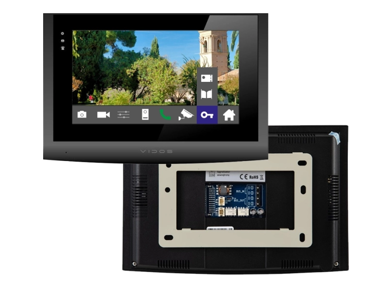 Wideodomofon 2IP 2 żyłowy Vidos z dwoma monitorami M200B-X + stacja S202 Android Podczerwień MicroSD