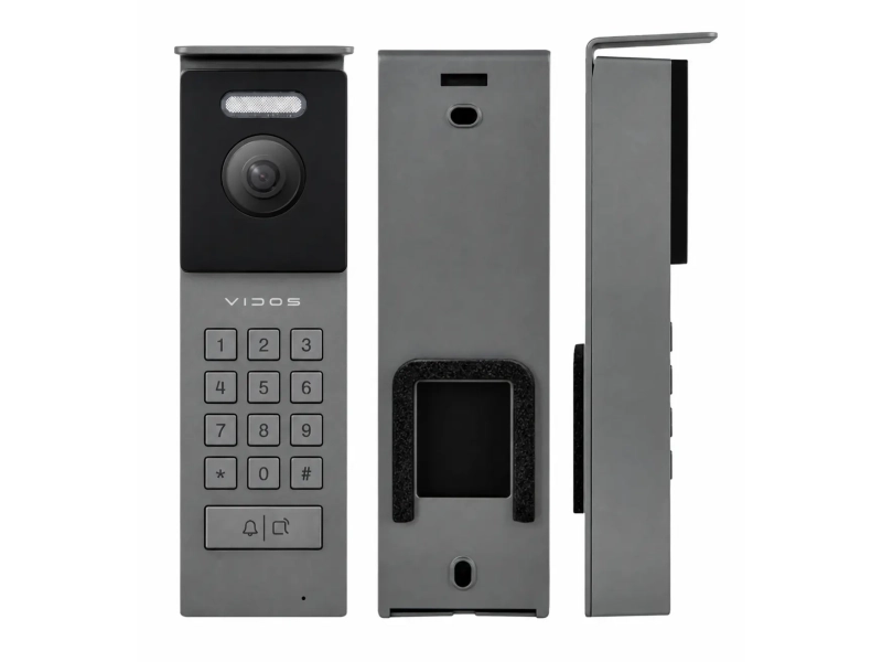 Wideodomofon 2 żyłowy Vidos IP2 Stacja S202v2 + 2 Monitory M200B KOD Czytnik MicroSD