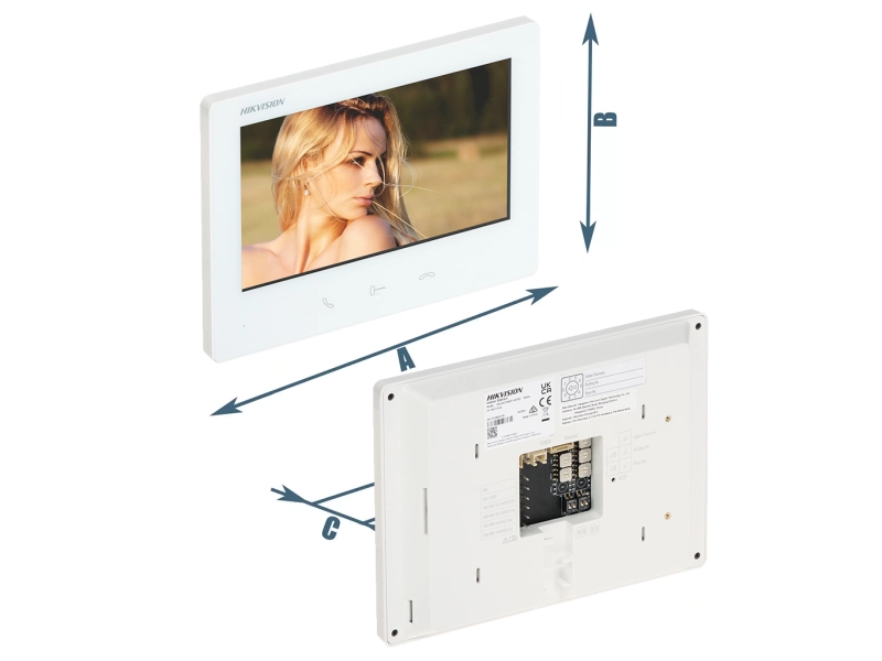 Wideodomofon 2 żyłowy Hikvision Zestaw DS-KIS704EY-ACW2/ALUMINUM Switch Android MicroSD