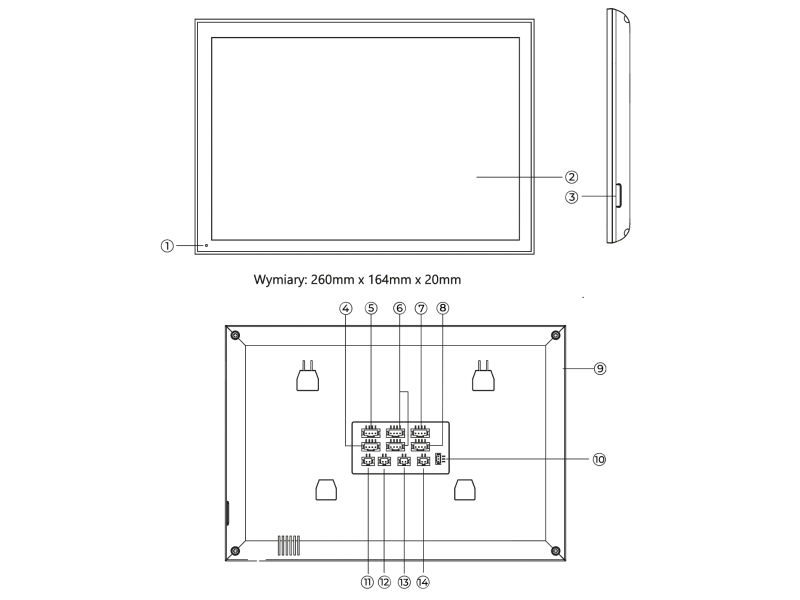 Wideodomofon WIFI Vidos X M14W-X + S10 10-calowy Monitor Aplikacja Podczerwień MicroSD